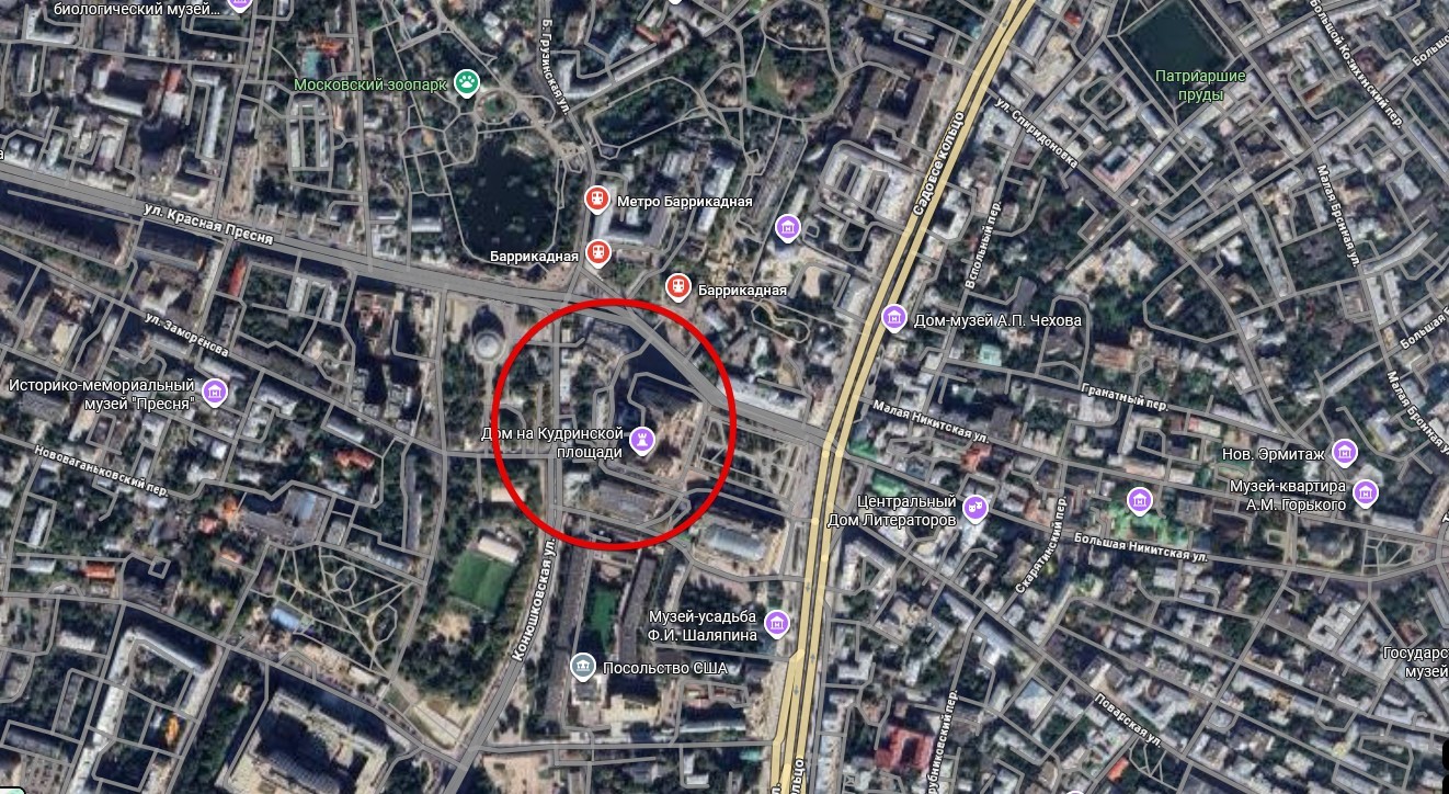 Как добраться к клубу Высотка в Москве